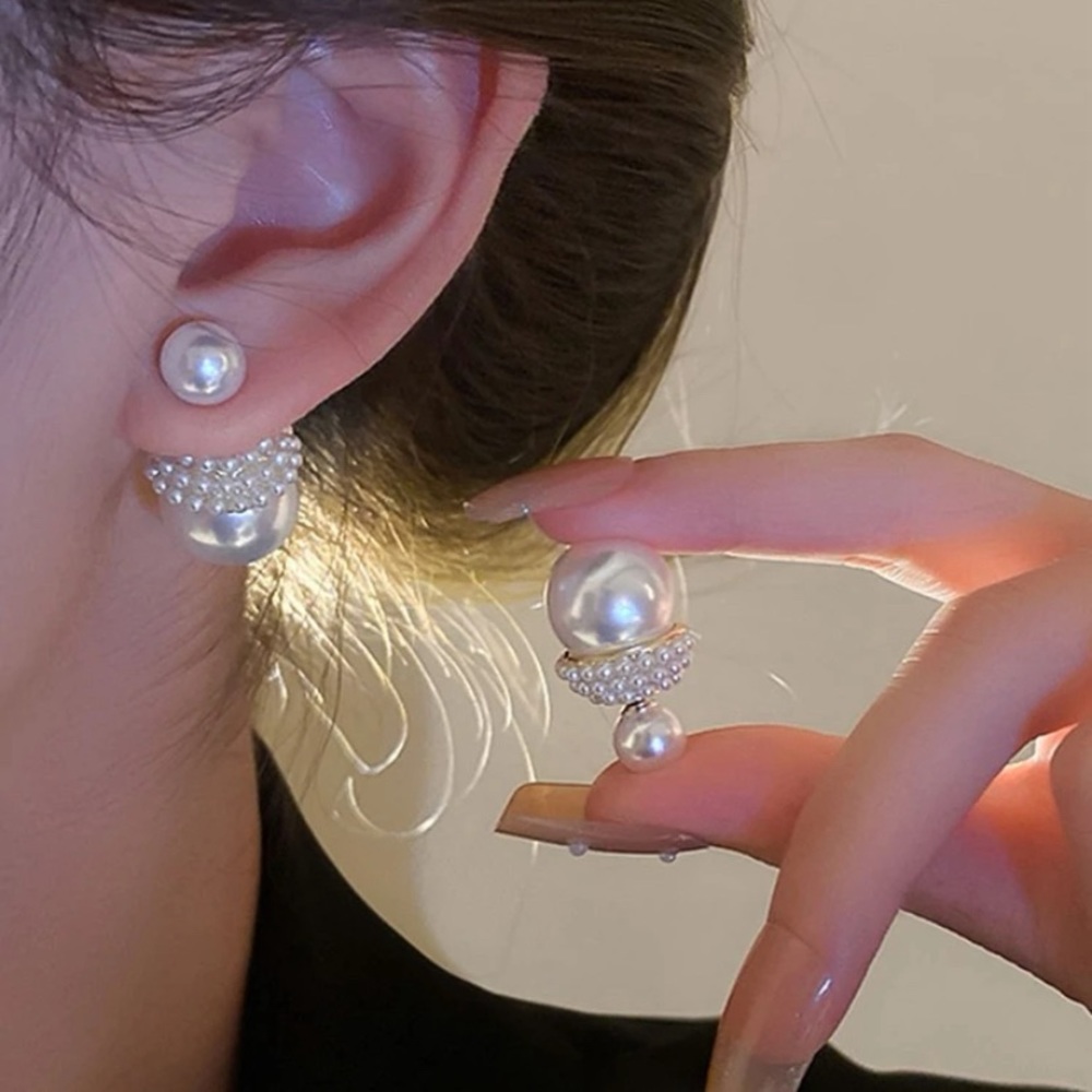 Unused pearl fashion earrings ✅item only no box -firm